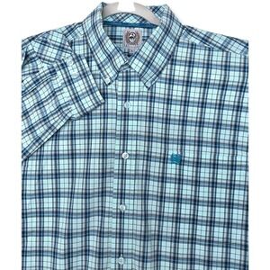 Cinch Shirt Mens Large Blue Plaid Long Sleeve Button Front Western Cotton Casual